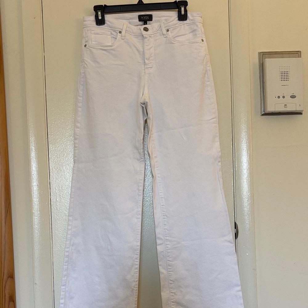 NYDJ White Wide Leg Flare Jeans